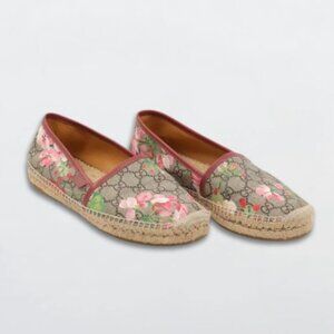 Gucci Blooms Espadrilles Flat GG Supreme Floral Print Multicolor Women's EU 36.5